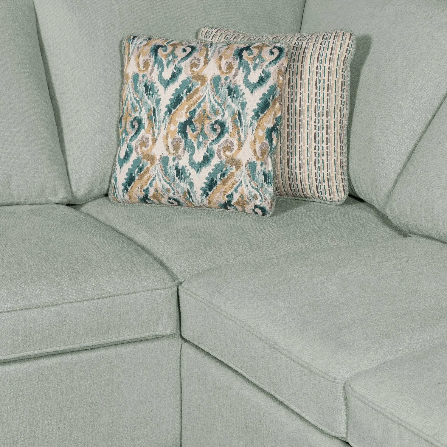 Valley 2-Piece Right-Facing Chenille Sectional - Seafoam