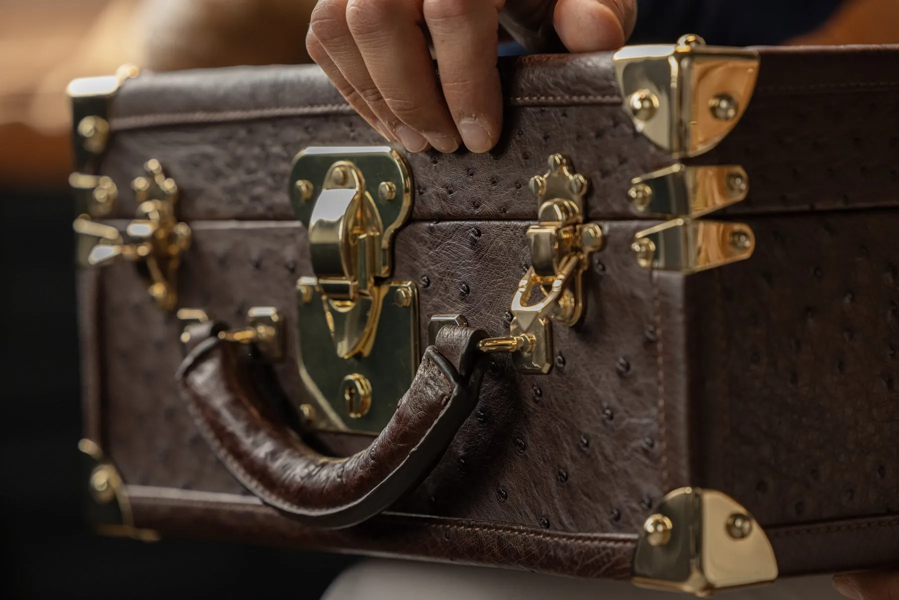 Watch Trunk - Ostrich Brown