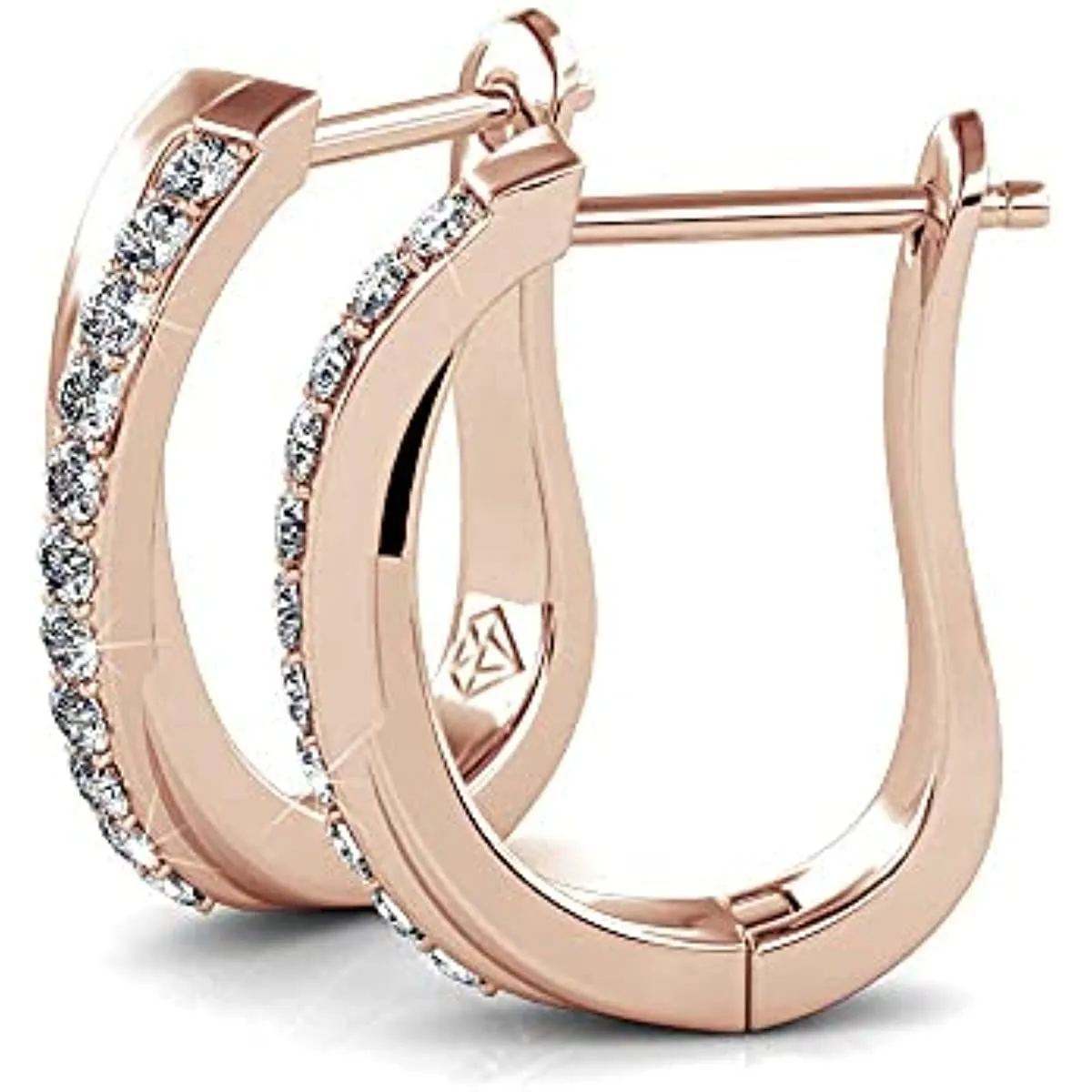 White Gold Plated Hoop Earrings For Women Twisted Silver Hoops Earring Set