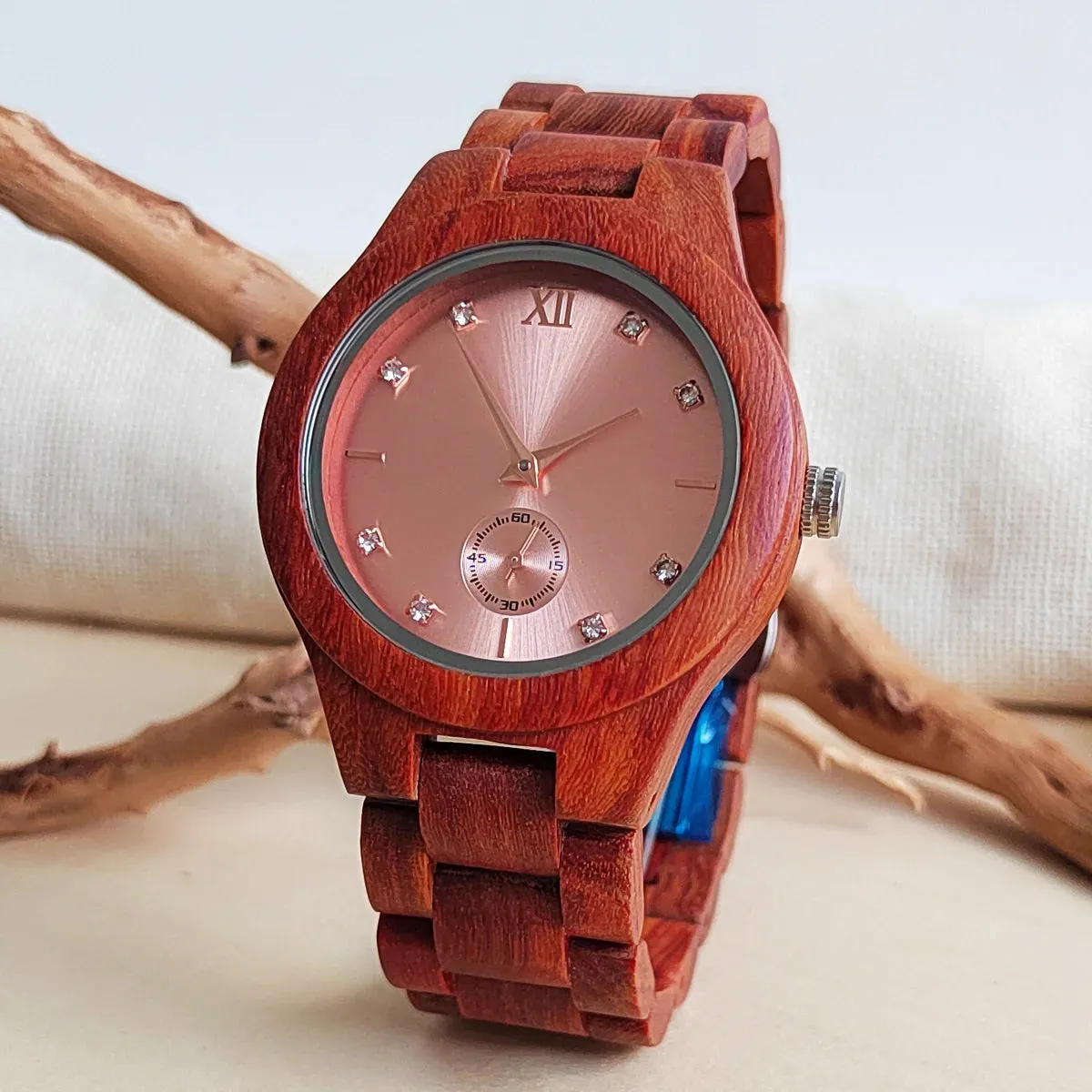 Women Fashion Quartz Wristwatches Wedding Day Anniversary Gift Wood Viking Watch