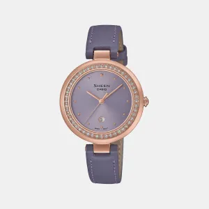 Women's Purple Analog Leather Watch SH299