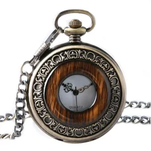 Wood Mechanical Half Hunter Pocket Watch - Woodie