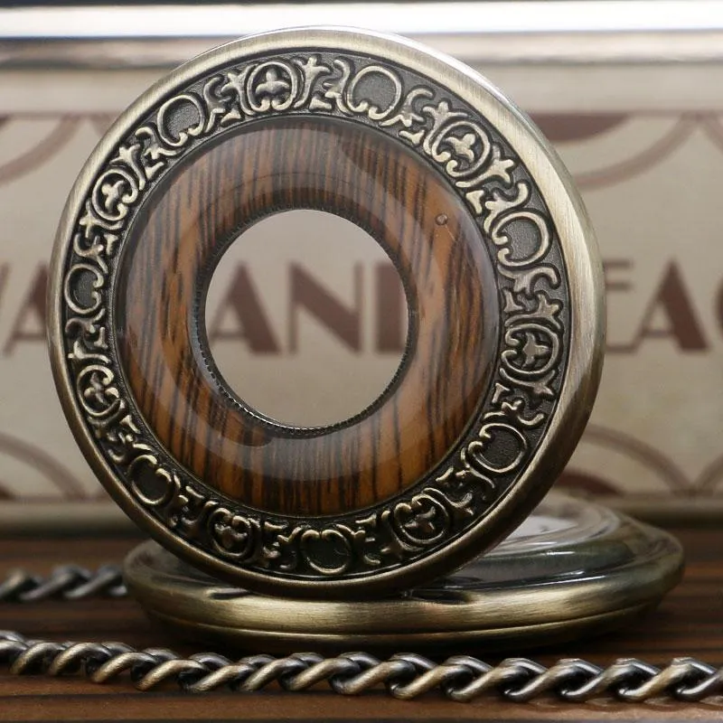 Wood Mechanical Half Hunter Pocket Watch - Woodie